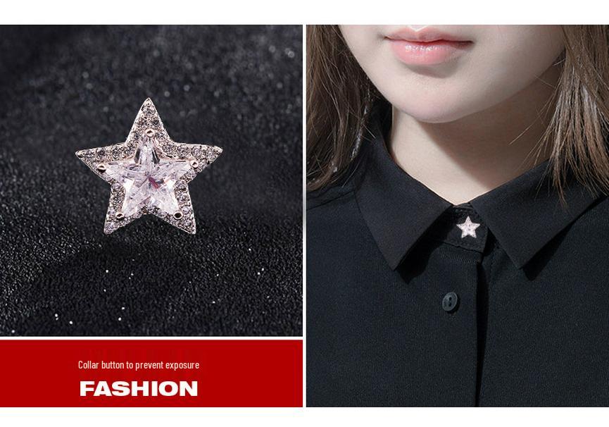 Elegant Star Crystal Lapel Pin for Men and Women - Micro-Paved Zircon Collar Accessory