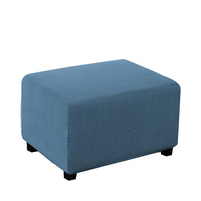 Jacquard Ottoman Stool Cover Stretch Footrest Dust Slipcover For Living Room Plush Non -Slip Chairs Protector L Xl Size Home Use Decor