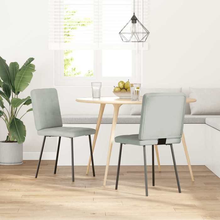 VidaXL Dining Chairs Set of 2 Light Grey Velvet, Dining Chair, Kitchen Chair, Accent Chair, Chair, Chair of 4101057