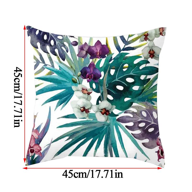 Sofa Car Pillowcase Home Decor Tropical Palm Tree Green Cushion Cover Decorative