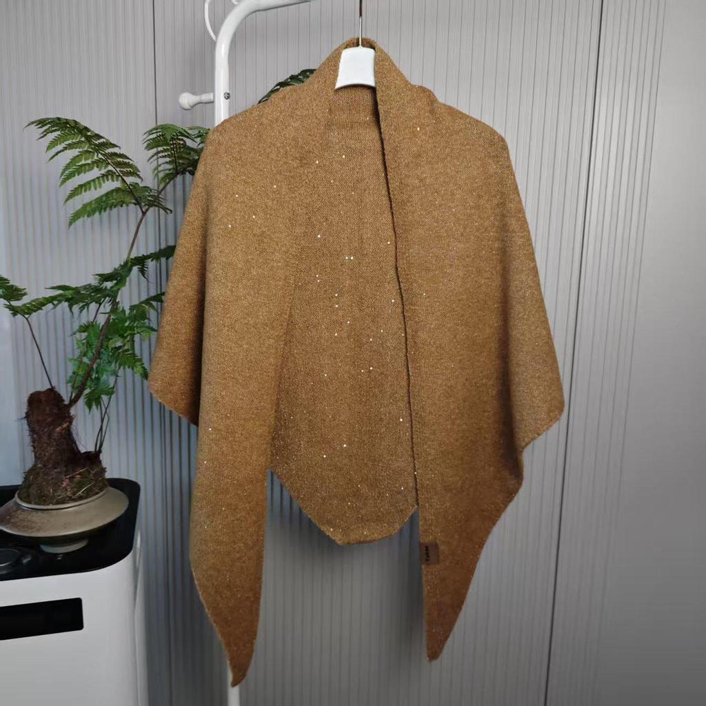 Korean-Style Women's Triangle Wool Blend Scarf Shawl - Autumn/Winter Neck Warmer