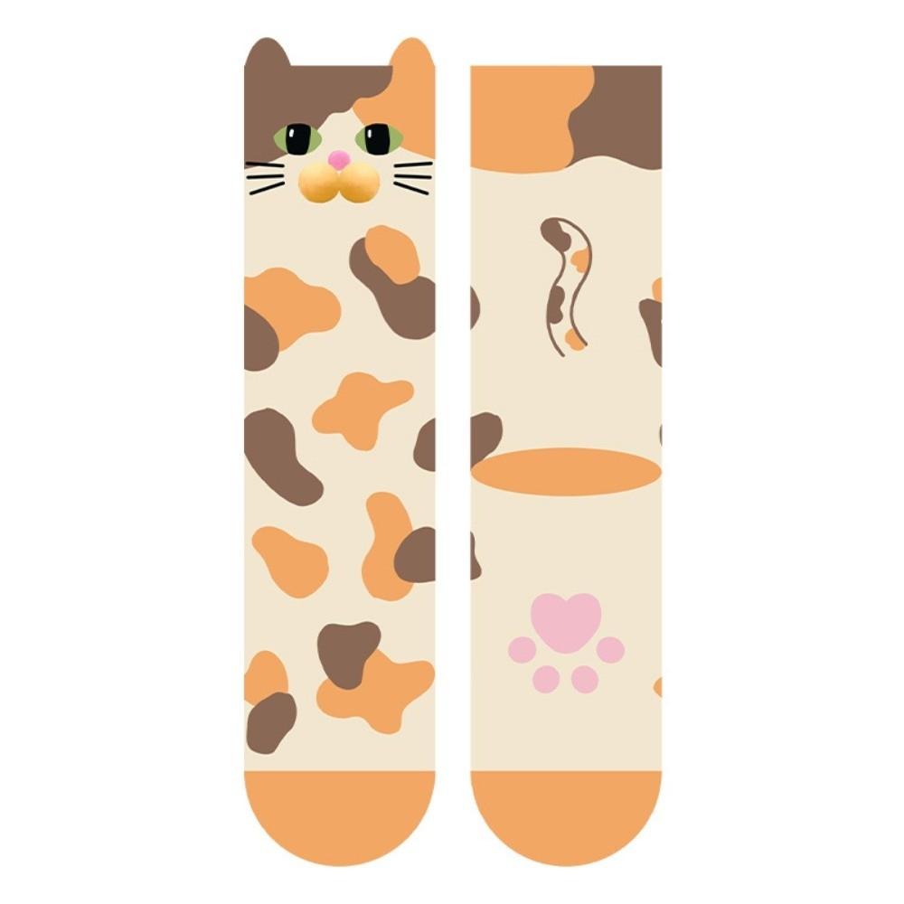 

Breathable Pouty Kitty Socks Soft Tuxedo Cat Socks Whimsical Calico Cat Socks All Seasons Calico Cat