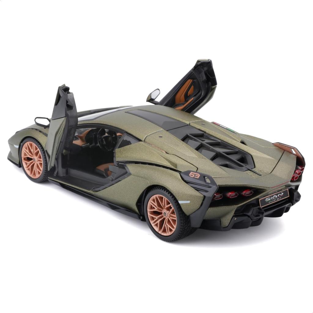 Bburago 1/24 Scale Lamborghini Sián FKP 37 2019 Green / Diecast Model Car, Finished Product, 18-21099 GN