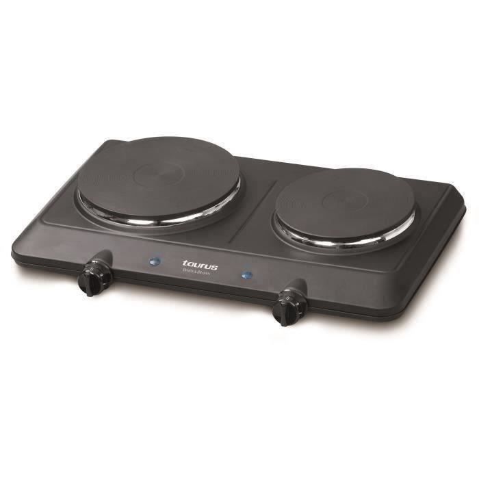 WHITE AND BROWN - Réchaud - 2 foyers - 2250W - Volcano duo - noir