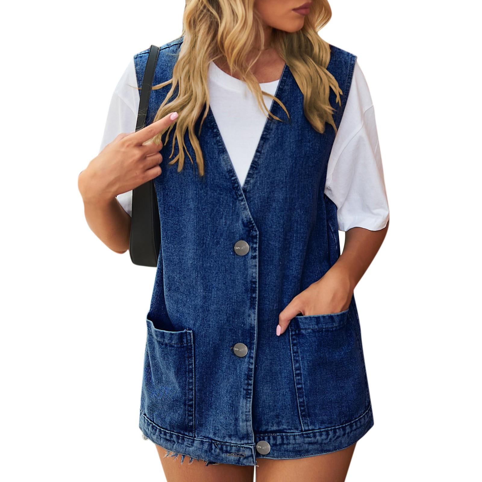 

Ковбойский жилет, камзол, модный джинсовый жилет без рукавов M