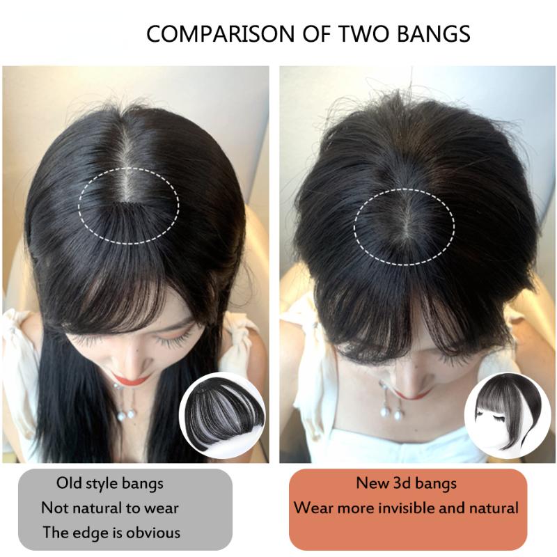 Synthetisches Topper-Haarteil, falscher Pony, Clip-In-Pony-Verlängerung, natürlicher, gefälschter Pony, unsichtbares Clourse-Haarteil für Frauen
