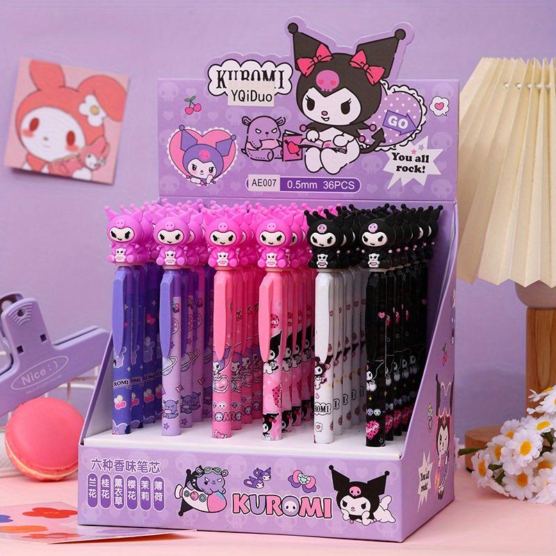

36pcs Kuromi Sanrio Mascot Figure Ballpoint Pen Anime Office School Supplies Stationery Gift ST head neutral pen student cartoon question brush pen Random style 36Pcs