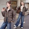 American plaid stand-up collar short down cotton clothes women's winter fashion small warm bread clothes jacket tide