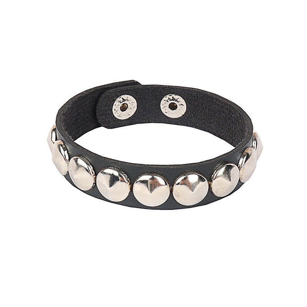 Unisex Vintage PU Leather Punk Bracelet Hip Hop Rock Rivet Spike Studded Wide Cuff Gothic Wristband Jewelry Gifts for Men Women