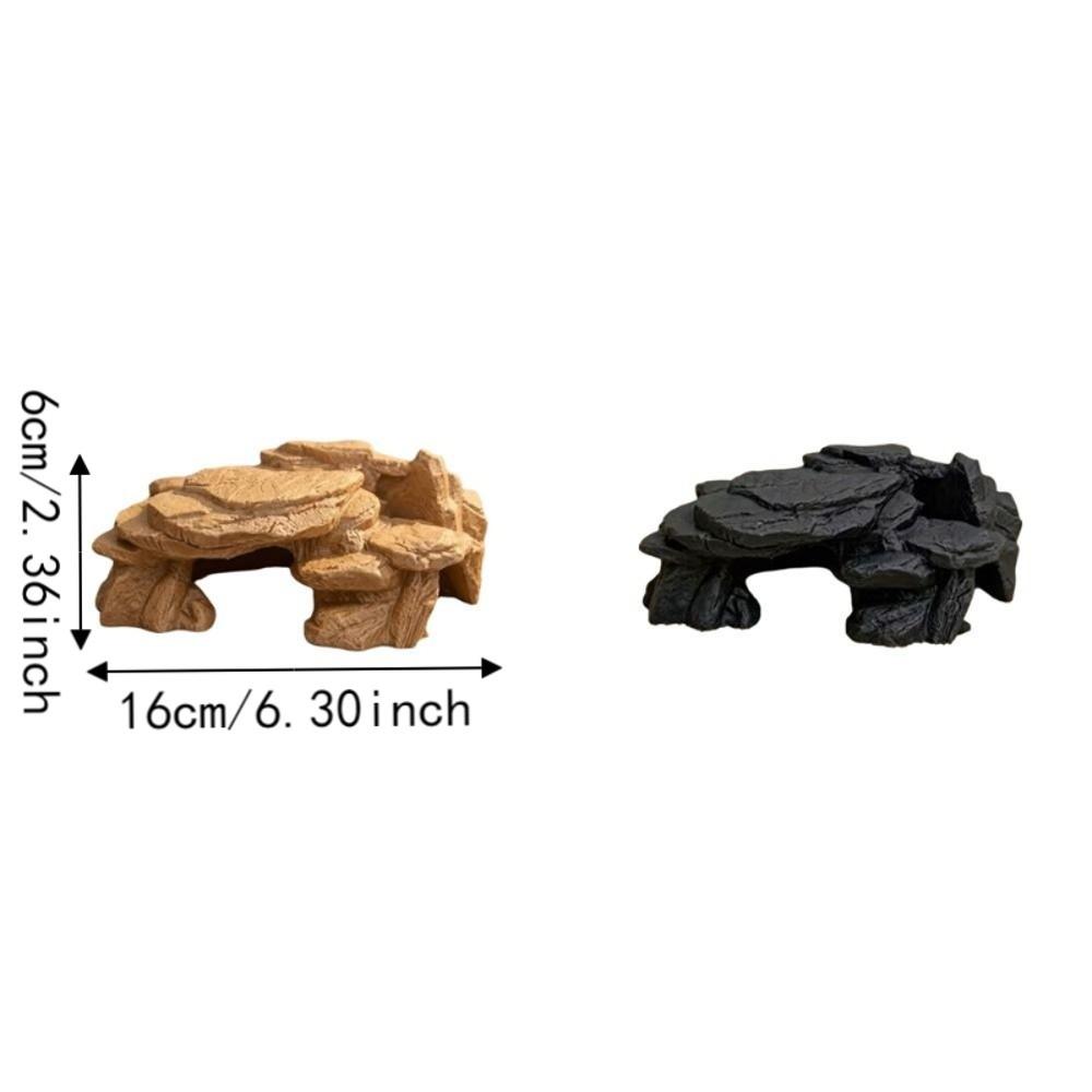 Realistic Texture Aquarium Fish Shelter Simulated Rock Reptile Resting Place Aquariums