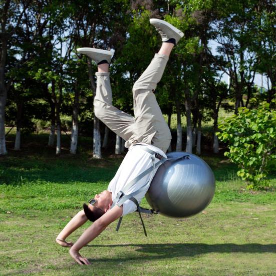 45/55CM Pelota Auxiliar para Volteretas Correa para el Hombro Ajustable Pelota de Entrenamiento para Backflip Niños Adultos