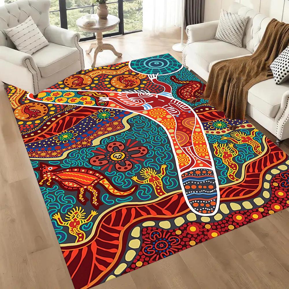 Aboriginal Art Dreamtime Floor Mats for Living Room, Bedroom and Room Decoration Are Suitable for Gifts.