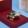 Unique Vivid Frog Ornament Diamond Inlaid Metal Decoration Gift Home Desktop Enamel FrogGray