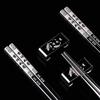 304 Stainless Steel Chopsticks & Rests Gift Set with Laser Black and White Logo