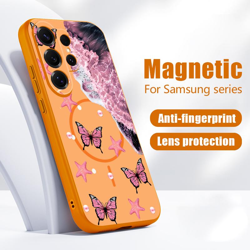 Fantastic Butterfly Print Case For Samsung S26 Edge S25 FE S24 Plus S23 S22 Ultra A15 A16 A17 A35 A36 A37 A54 A55 A56 A57 5G Magnetic Matte Cover