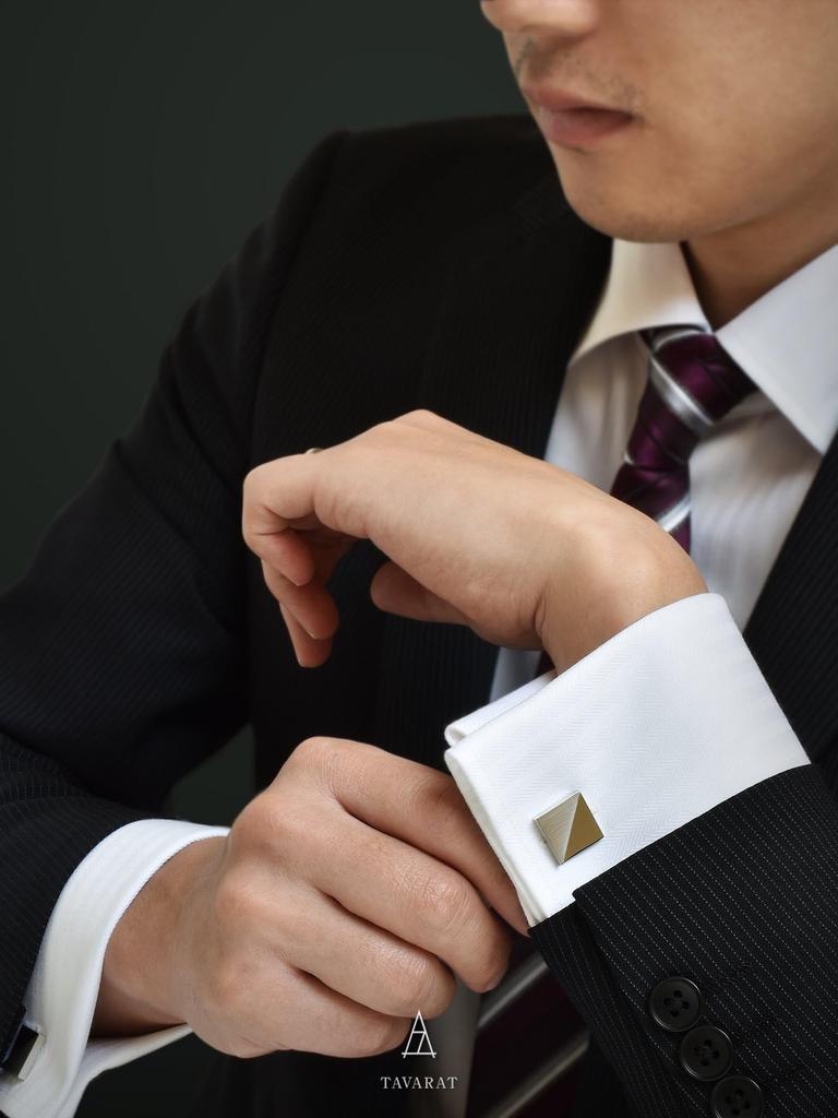 Made In Brass Geometric Silver [Tabarat] Cufflinks, Men's, Japan, Cufflinks,