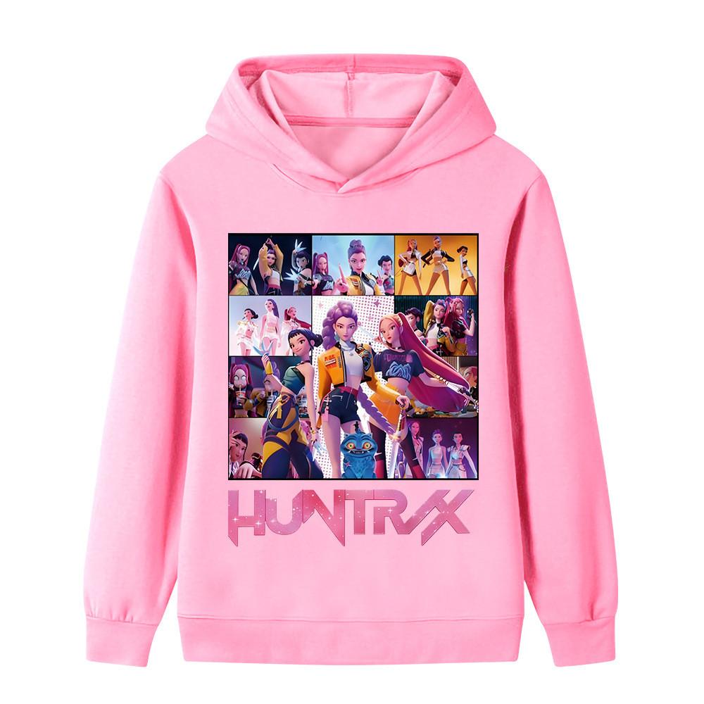B1250 Kids Boys Girls Kpop Rumi Zoey Mira Print Long Sleeves Hoodie