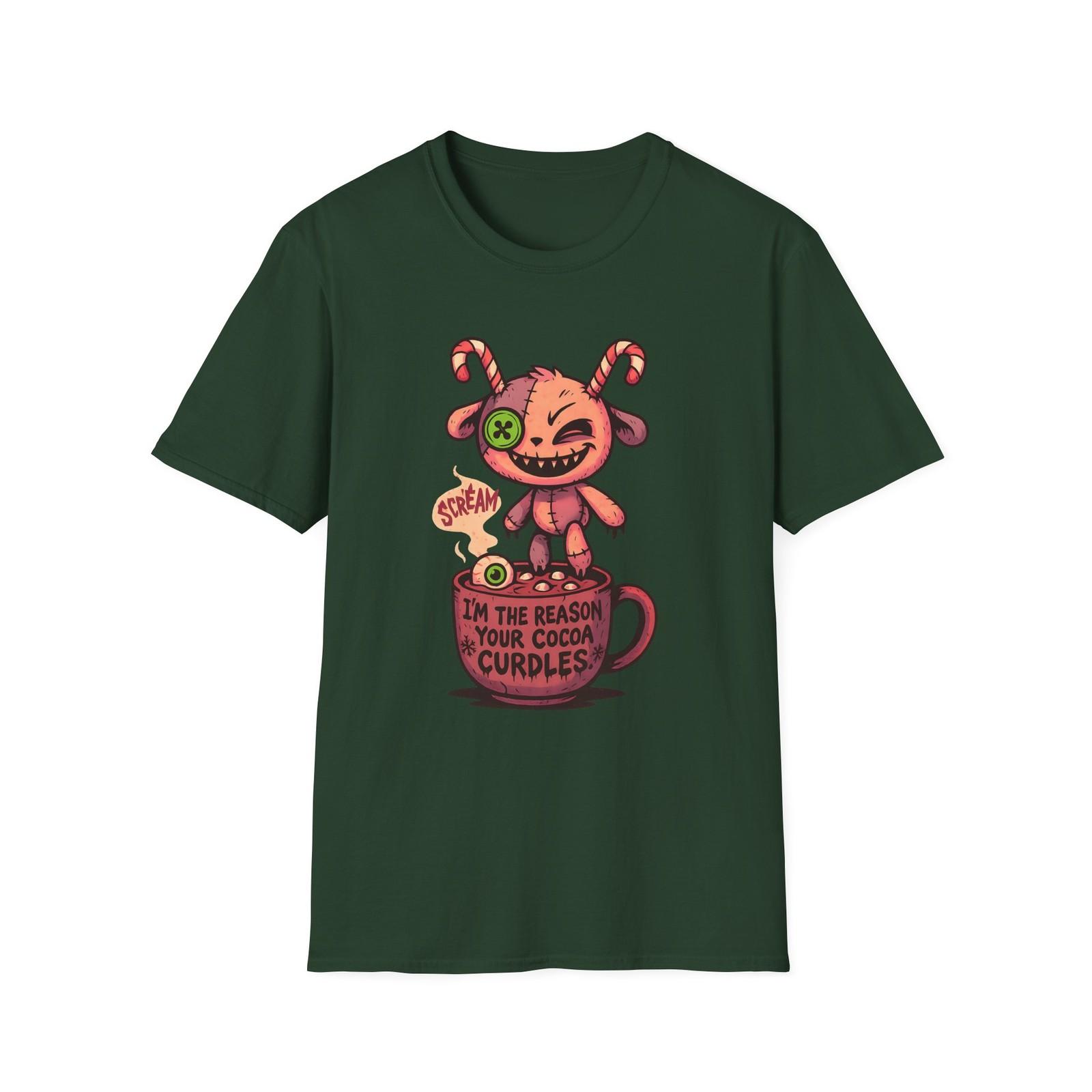 Unisex Softstyle T-Shirt Mens Womens Tees Top Sinister Creature Cocoa Mug Funny Christmas Horror S