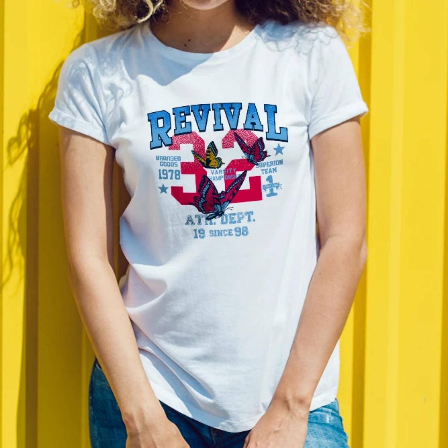 

Women s round neck butterfly print T-shirt, casual fashion, spring and summer women s T-shirt, fashion melody XXXXXL