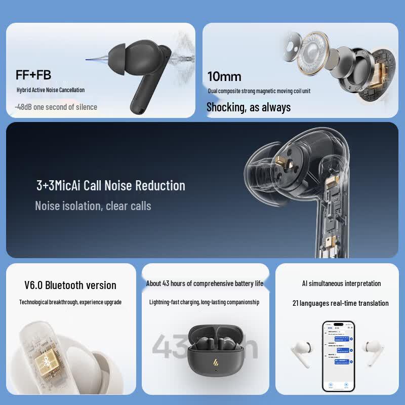 EDIFIER X5 Evo True Wireless ANC Translation Earbuds