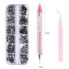 Neue Multi-Size 12 Grids Nagel Strass 3D Kristall AB DIY Nail art Dekorationen Kristall Diamant Edelstein 3D Nagel Schönheit