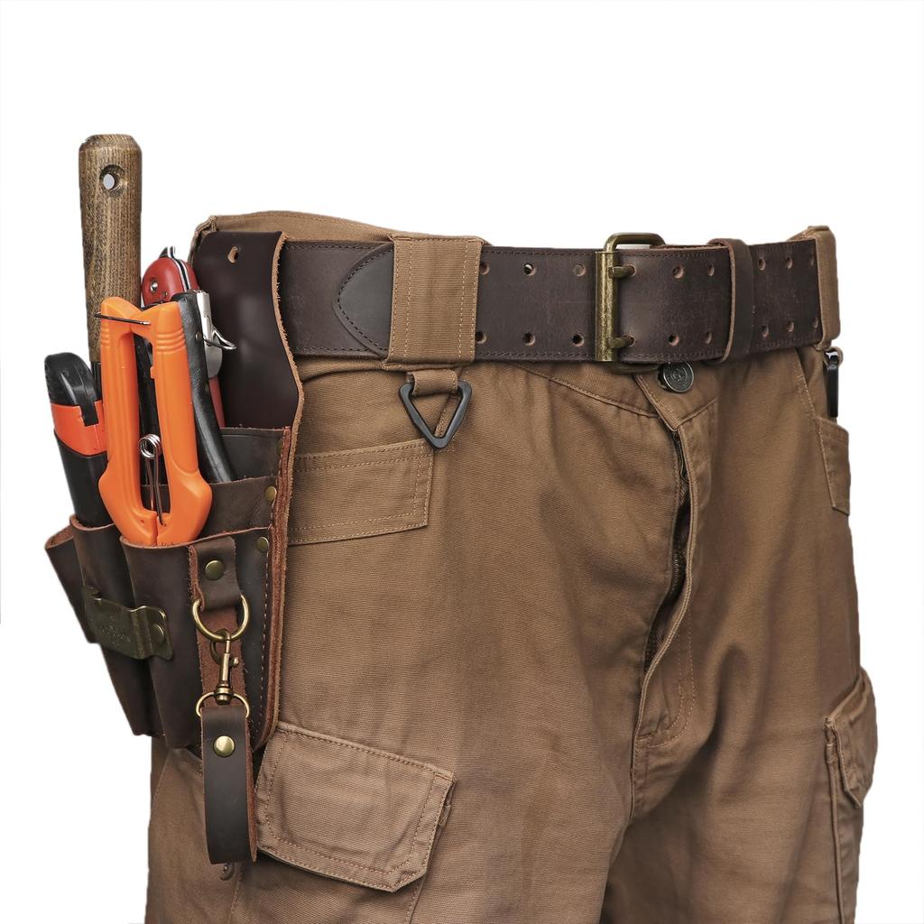 TOURBON Leather Tool Compact Design Bag, Multi-Purpose Pocket,