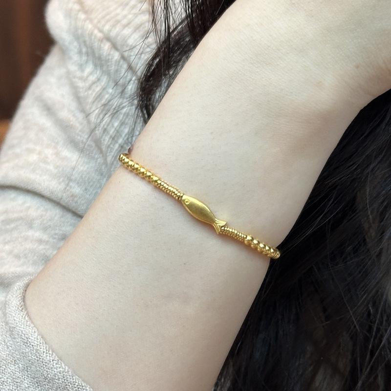 Fashion Small Fish Round Bead Bracelets for women Light Luxury Charm bangles Party Wedding Popular fine Jewelry