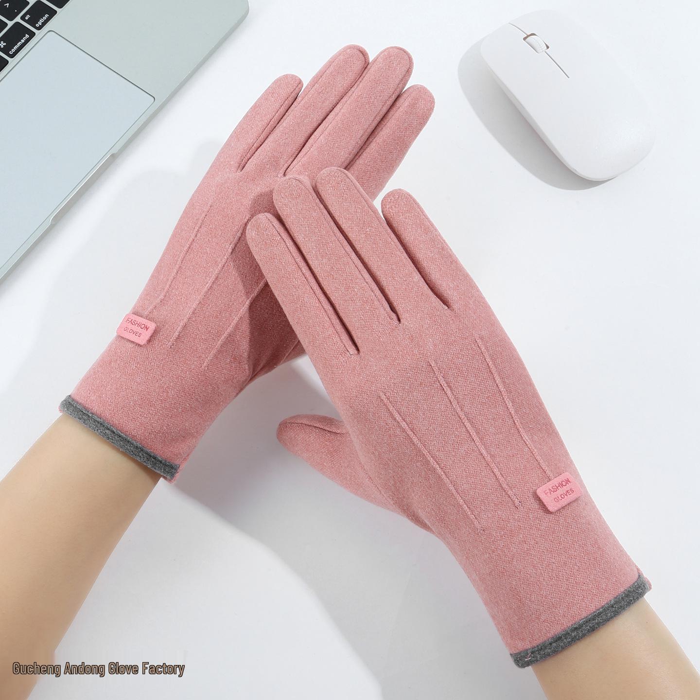 

Women s Winter Cycling Gloves, Non-slip Outdoor Sports, Plus Velvet Thickened for Cold Protection One Size