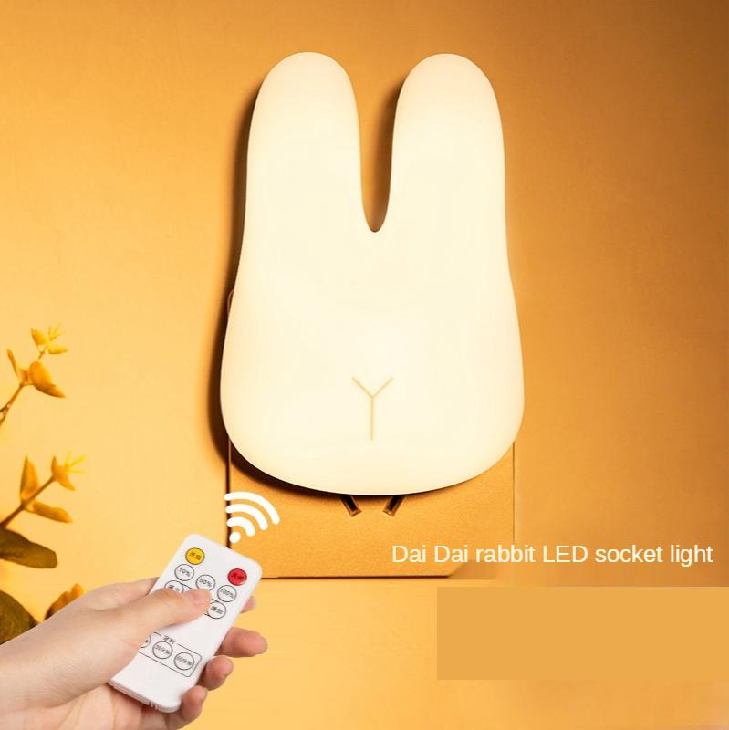 Creative Plug-in Timing LED Night Light for Bedroom Decoration with Night Soft Light Feeding Remote Control Bedside Light