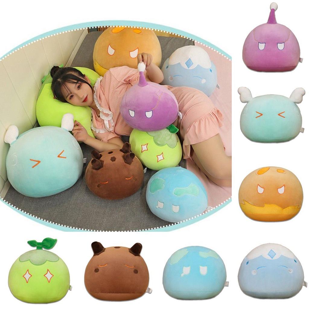 Impact Slimes Genshin Plush Toy Stuffed Doll Pillow Cushion Anemo Geo Cryo Pyro