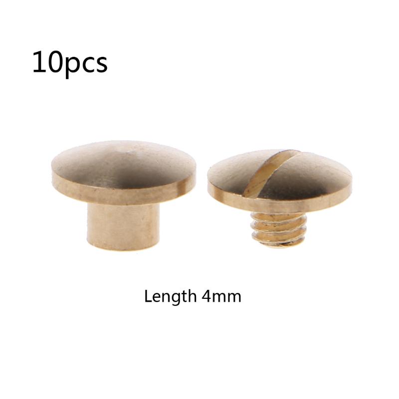 10 Pairs Metal Chicago Screw Post Leather Screw Nail Rivet Button Solid Belt Tack Screw for DIY Leather Decoration