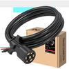 7 Way Trailer Cord,4FT Heavy Duty 7 Way Trailer Plug Inline Cord Wire Harness Cable Double Prongs Connector 7 pin Trailer Wiring Harness 4 Feet for
