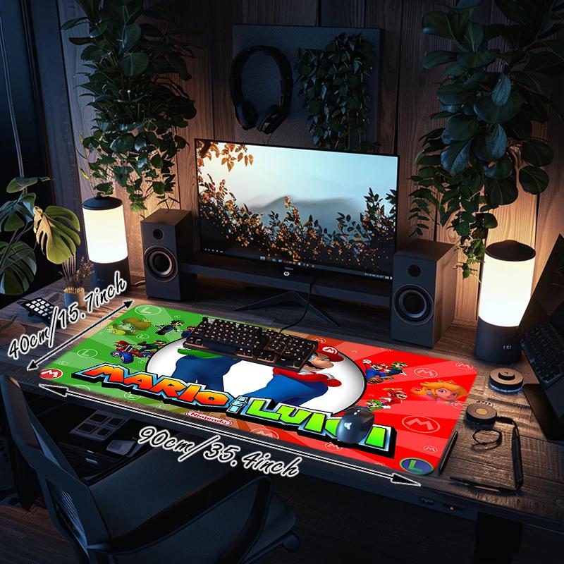 1Pc Super Mario Bros Adventure Gaming Mouse Pad Keyboard Desk Mat Non-slip Rubber Lock Edge Waterproof Computer Mousepad for Office Home Decor Y1565