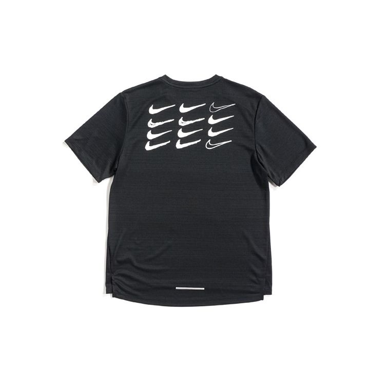 Nike T-shirt Manches Courtes Imprimé Dri-Fit Miler Homme Hauts Noir AT7841-010