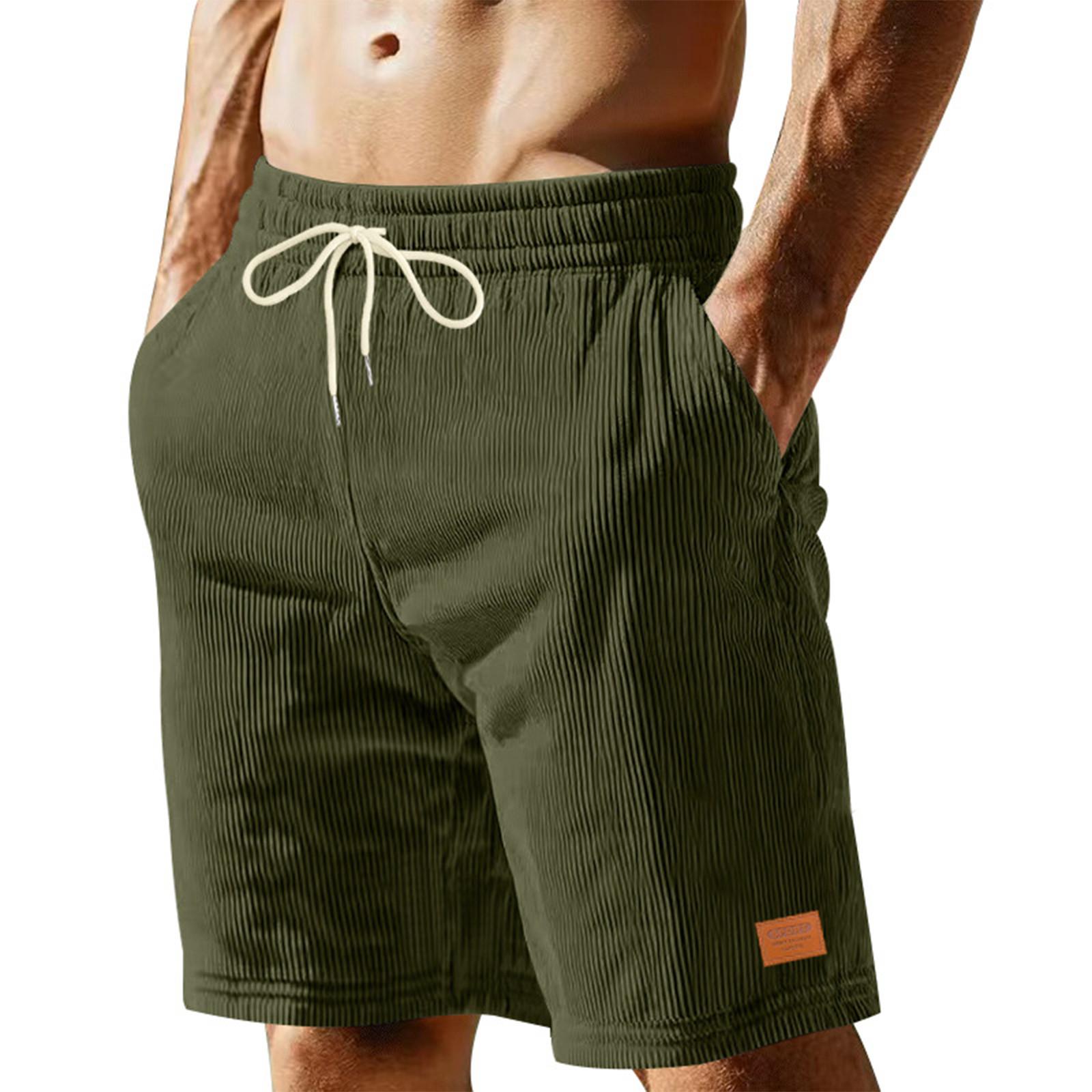

Men S Shorts Fashionable Casual Pants Sports Running Training Shorts L армія зелений колір