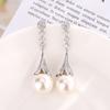 Jewelry Copper Bottom Gold-Plated Inlaid Pearl Temperament Fringed Set Women 16-14Mm
