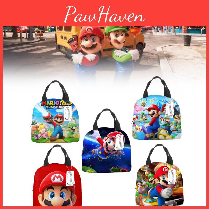 Super Mario Bros Lunch Bag For Kids With Insulated Oxford Fabric Portable School Food Container