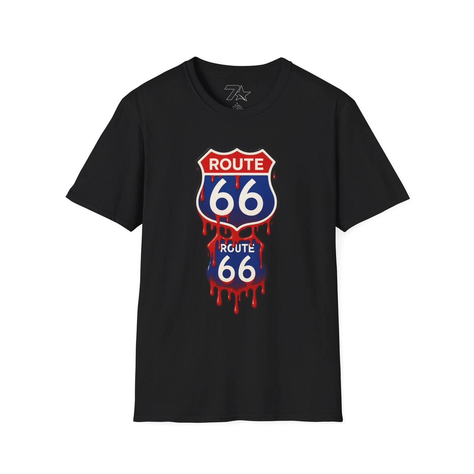 Route 66 Drip Unisex T shirt, Graphic Tee, Road Trip Shirt, Vintage Travel Top, XL