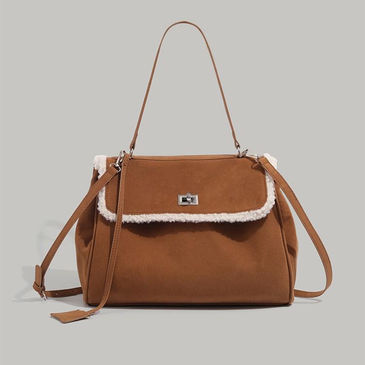 

Commuter large-capacity handbag women s 2025 autumn and winter new fashion retro tote bag versatile shoulder messenger bag коричневый