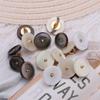 10pcs Black Shell Natural Shell Button Mother of Pearl Round Metal Shank Buttons for DIY Shirt Clothes Coat Sewing Accessories