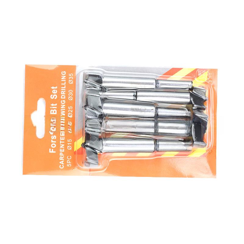 "5pc Woodworking Hole Opener Punch Drill Set for Flat Wing Drilling, Reaming, and Hinge Tool"