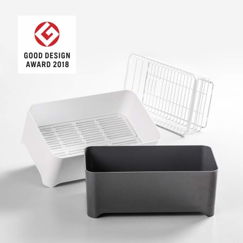 YOHAKU Compact Large Capacity Drainer Set, Pure White, MG-0308