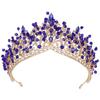 New Style Hand-set Rhinestone Bridal Crown Alloy Multi-color Beaded Princess Wedding Jewelry
