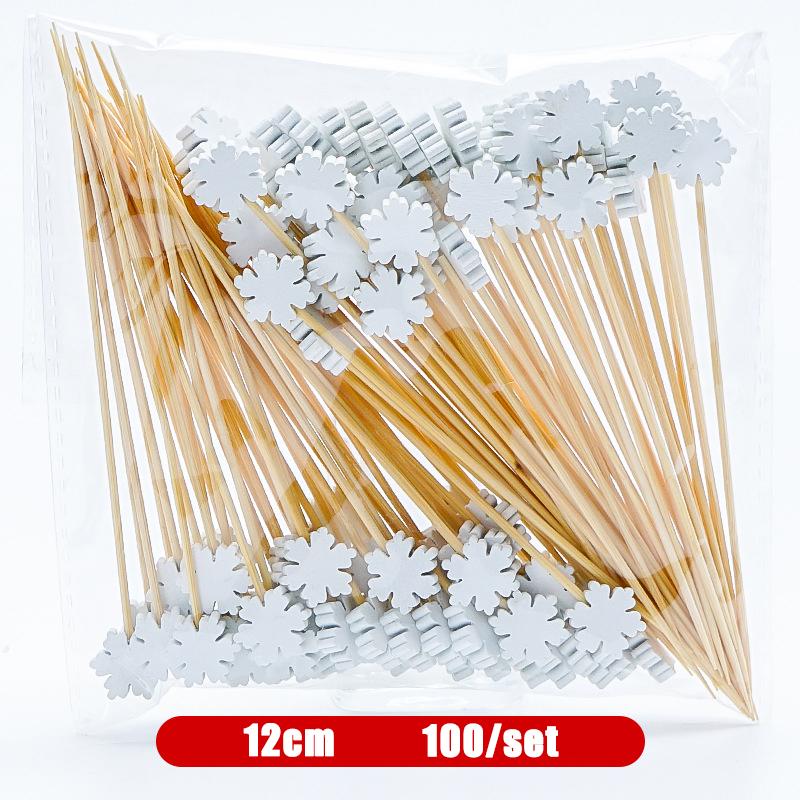 

Christmas And New Year Disposable Fruit Sticks Fruit Forks Creative Art Toothpicks (100 Sticks Per Pack)