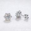 1 Pair Stud Earrings Hexagonal White Cubic Zirconia Geometric Shape Ear Studs Hexagonal Geometric Earrings Jewelry Gift