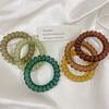 5 Stück/Set Spiralförmige Haargummis Telefonkabel Scrunchies Gummiband Schlichte Matte Farbe Elastisches Haarband Damen Haaraccessoires