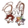 Handmade Wire Wrapped Six-Pointed Star Tree of Life Necklace with Natural Crushed Stone Crystal Beads