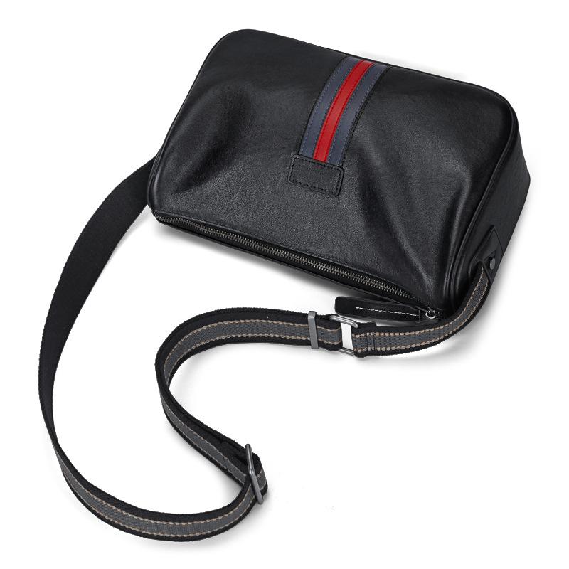 New Trendy Men's Bag, Genuine Leather, Men's Shoulder Bag, Fashionable and Casual Crossbody Bag, Top Layer Cowhide Commuting Small Shoulder Bag