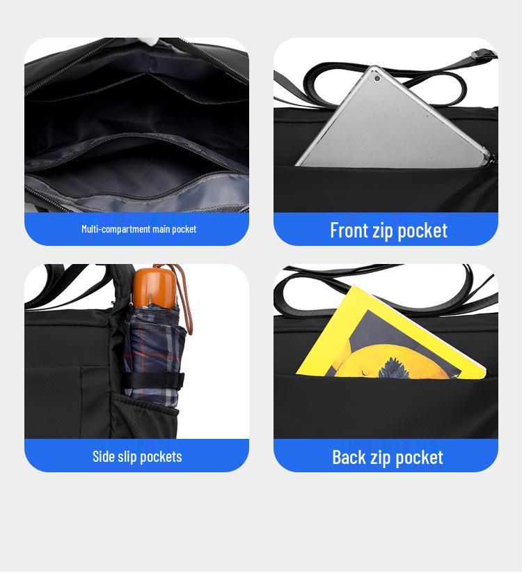 Men's Large Capacity Outdoor Crossbody Bag - Horizontal Style, Solid Color, Lightweight Korean Shoulder Backpack