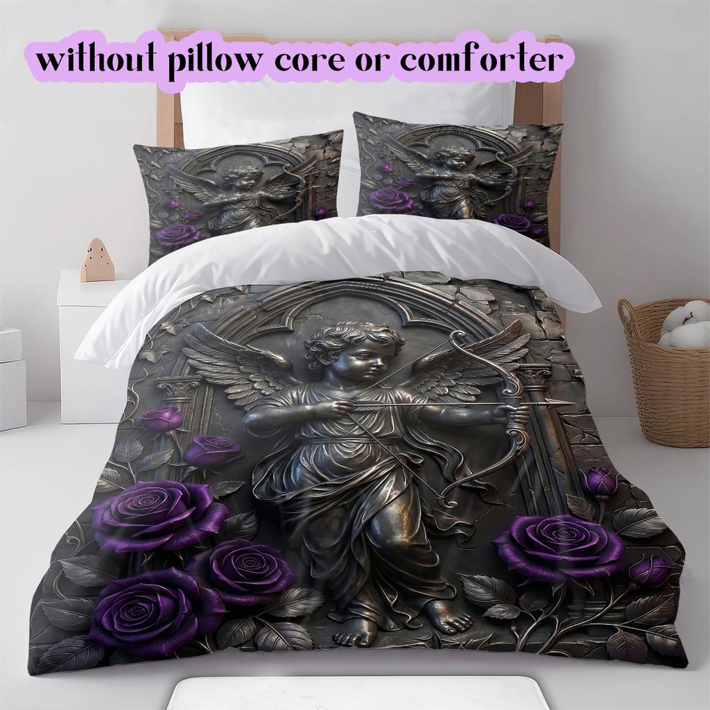 Mythical Characters Pattern Bedding Quilt Set Quilt Cover Pillowcase Home Decoration Birthday Gift (1 * duvet cover + 2 * pillowcase, without core)